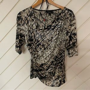 Dressbarn Collection Metallica Detailed Top, size L